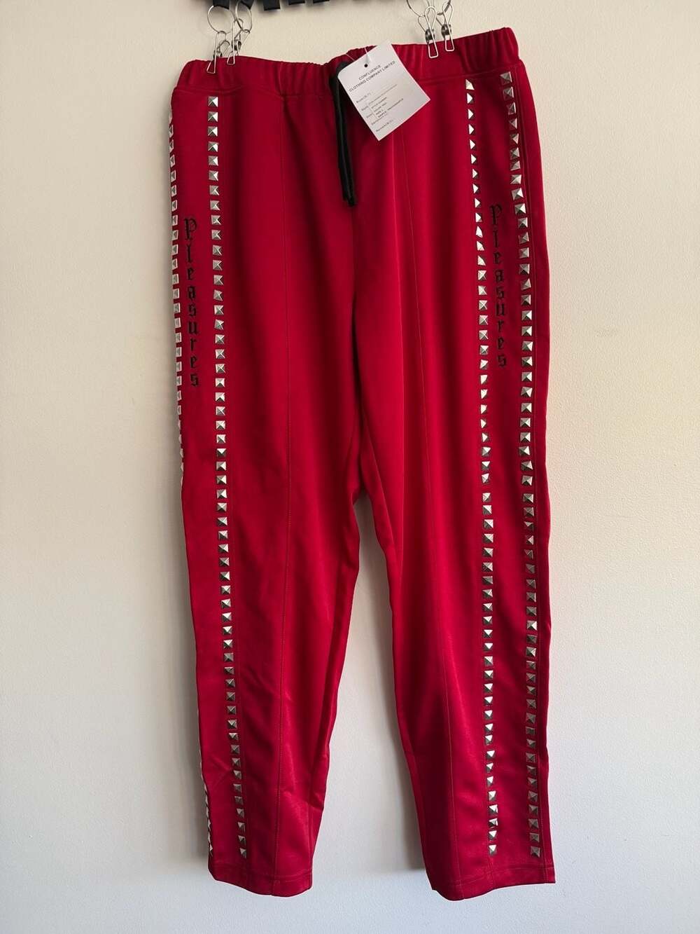 Pleasures Danger Track Pant Red Studded Size L